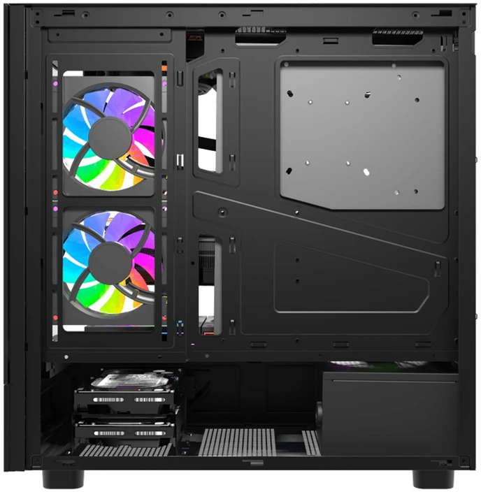 Kompiuterio korpusas - darkFlash DS950V Midi Tower ATX/ITX, 6 ventiliatoriai, IPS ekranas, juoda