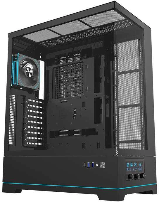 Darkflash DY451L PRO kompiuterio dėklas su ventiliatoriumi (juodas)