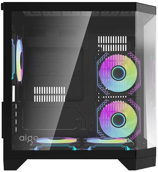 Darkflash Darflash FT350 kompiuterio dėklas + 5 aRGB ventiliatoriai (juodi)