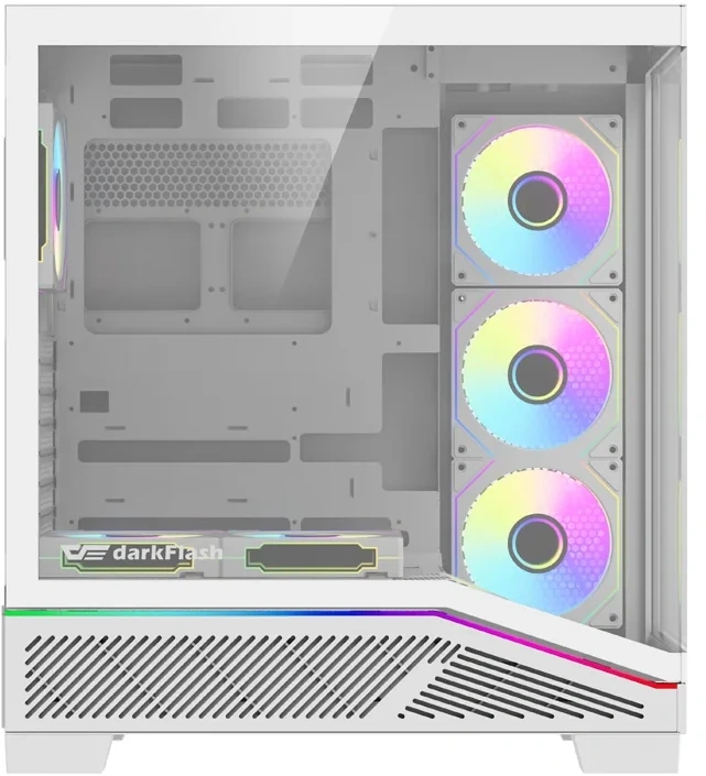 Kompiuterio Korpusas - DarkFlash K430 | ATX | 6 Ventiliatoriai | USB-C | Balta