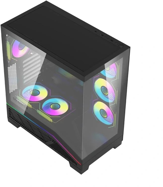 Kompiuterio Korpusas - DarkFlash K430 | ATX | 6 Ventiliatoriai | USB-C | Juodas