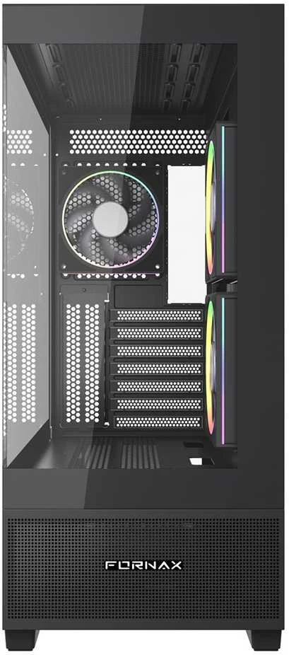 GEMBIRD žaidimų kompiuterio korpusas Fornax X550 2xUSB 3.0+ tipo C, 9x ventiliatoriai, PWM+ARGB