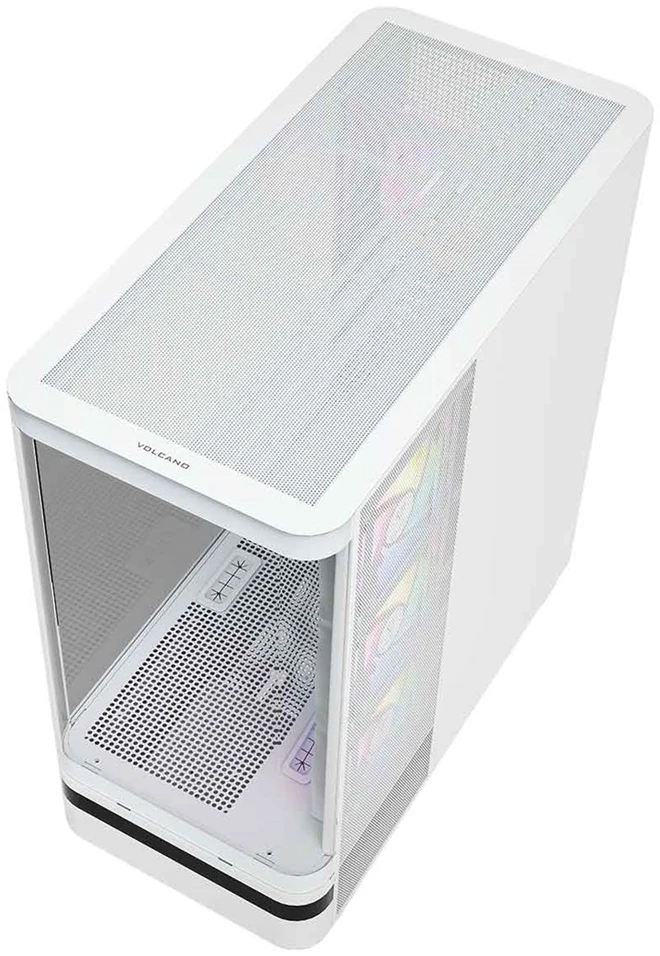 MODECOM Volcano Volcano AQ100 ARGB Midi Baltas