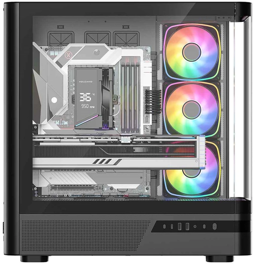 MODECOM Volcano Volcano AQ200 ARGB Midi Juodas