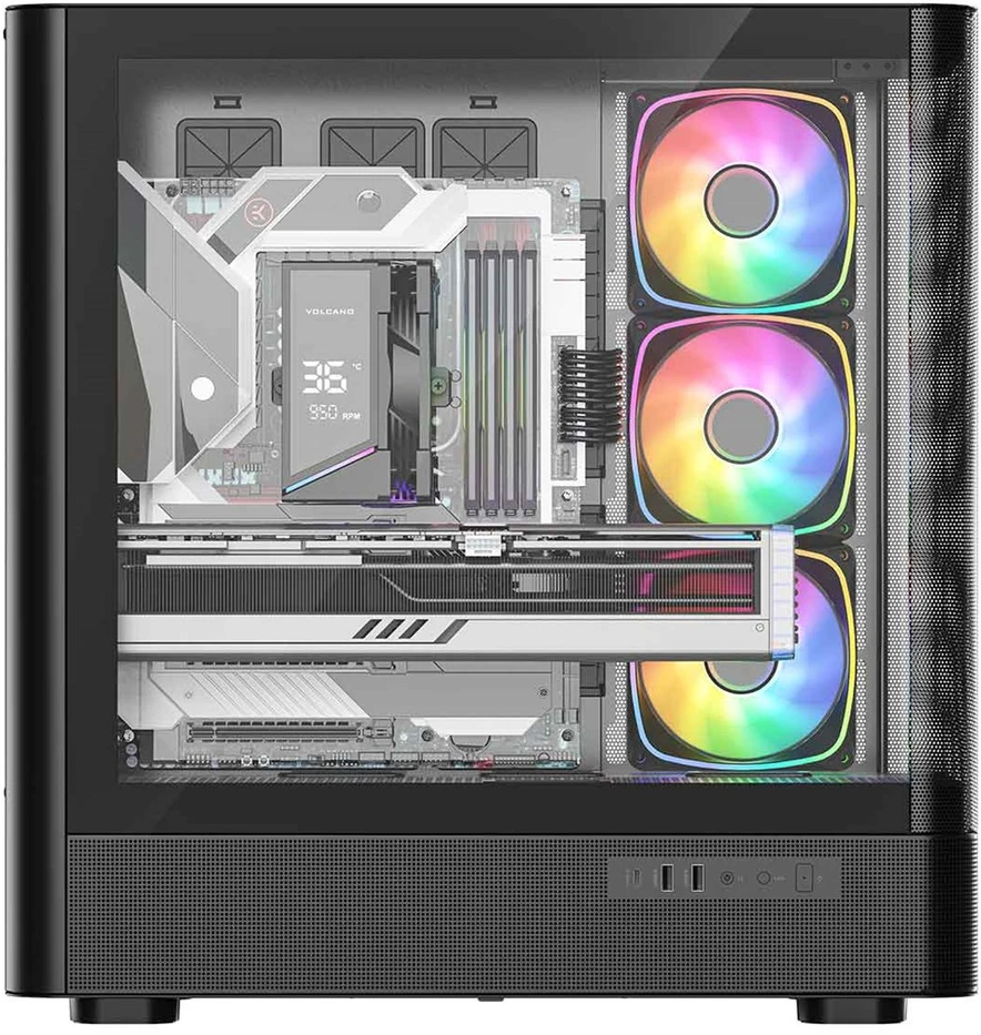 MODECOM Volcano Volcano AQ500 ARGB Midi Juodas
