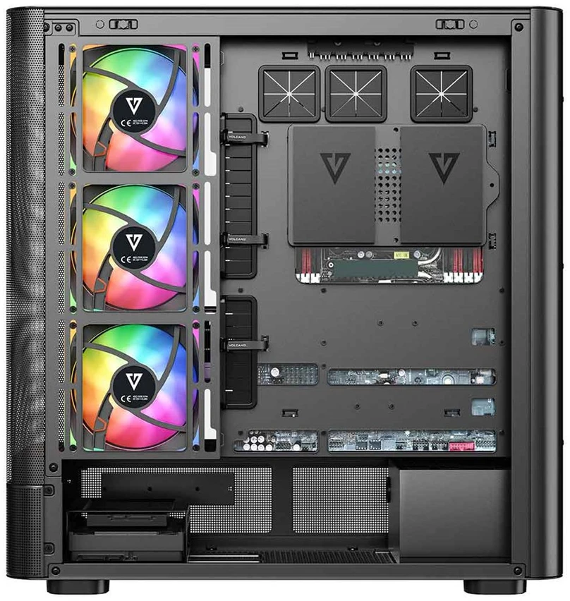 MODECOM Volcano Volcano AQ500 ARGB Midi Juodas