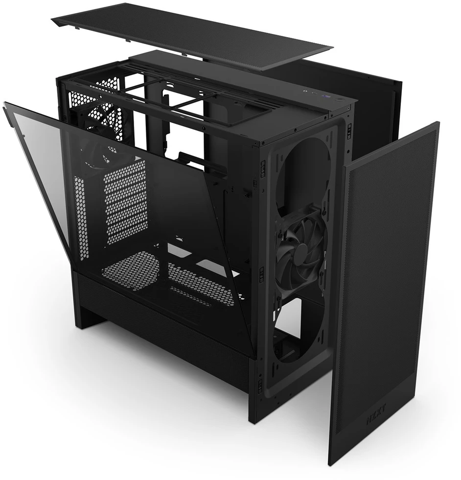 NZXT PC korpusas H5 Flow midi tower 2024 juodas langas
