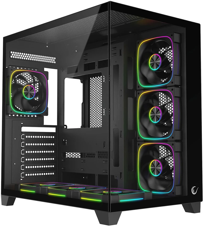 RAMPAGE PC CASE WITH TEMPERED GLASS Juodas