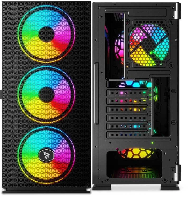 Kompiuterio korpusas Savio Raptor X1, Tempered Glass, ARGB, Black