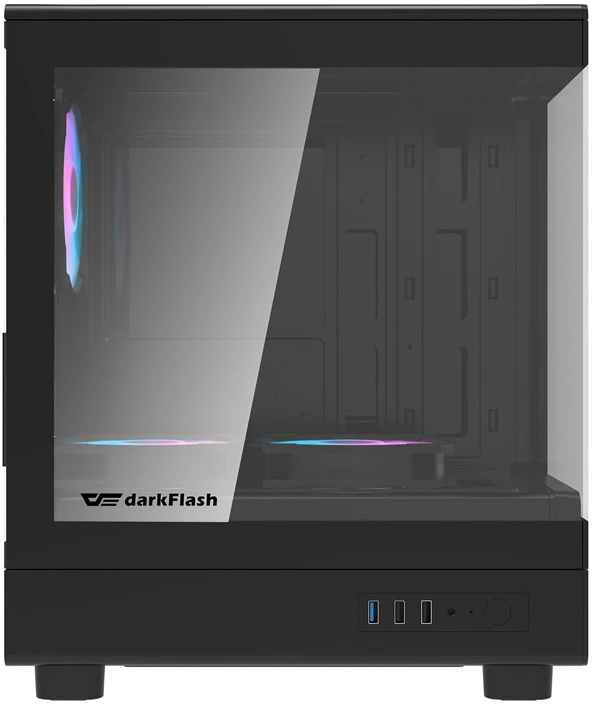„Darkflash DB330M“ kompiuterio korpusas + 3 ventiliatoriai (juodas)