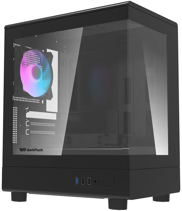 „Darkflash DB330M“ kompiuterio korpusas + 3 ventiliatoriai (juodas)