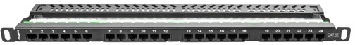 LANBERG PPU5-0024-B Patch Panel 24 port 0.5U cat. 5e juodas