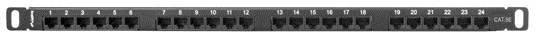 LANBERG PPU5-0024-B Patch Panel 24 port 0.5U cat. 5e juodas