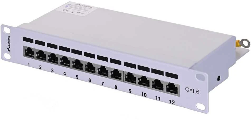 LANBERG PPF6-9012-S Lanberg Patch Panel 10, 12 port 1U, cat.6, pilkas