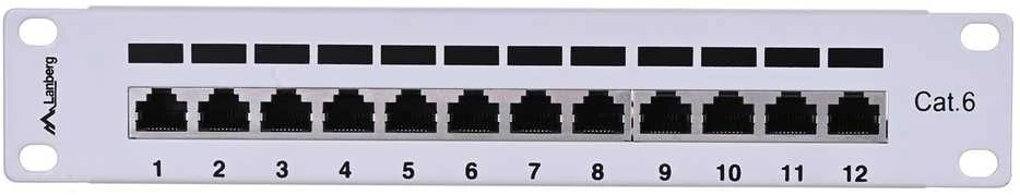 LANBERG PPF6-9012-S Lanberg Patch Panel 10, 12 port 1U, cat.6, pilkas