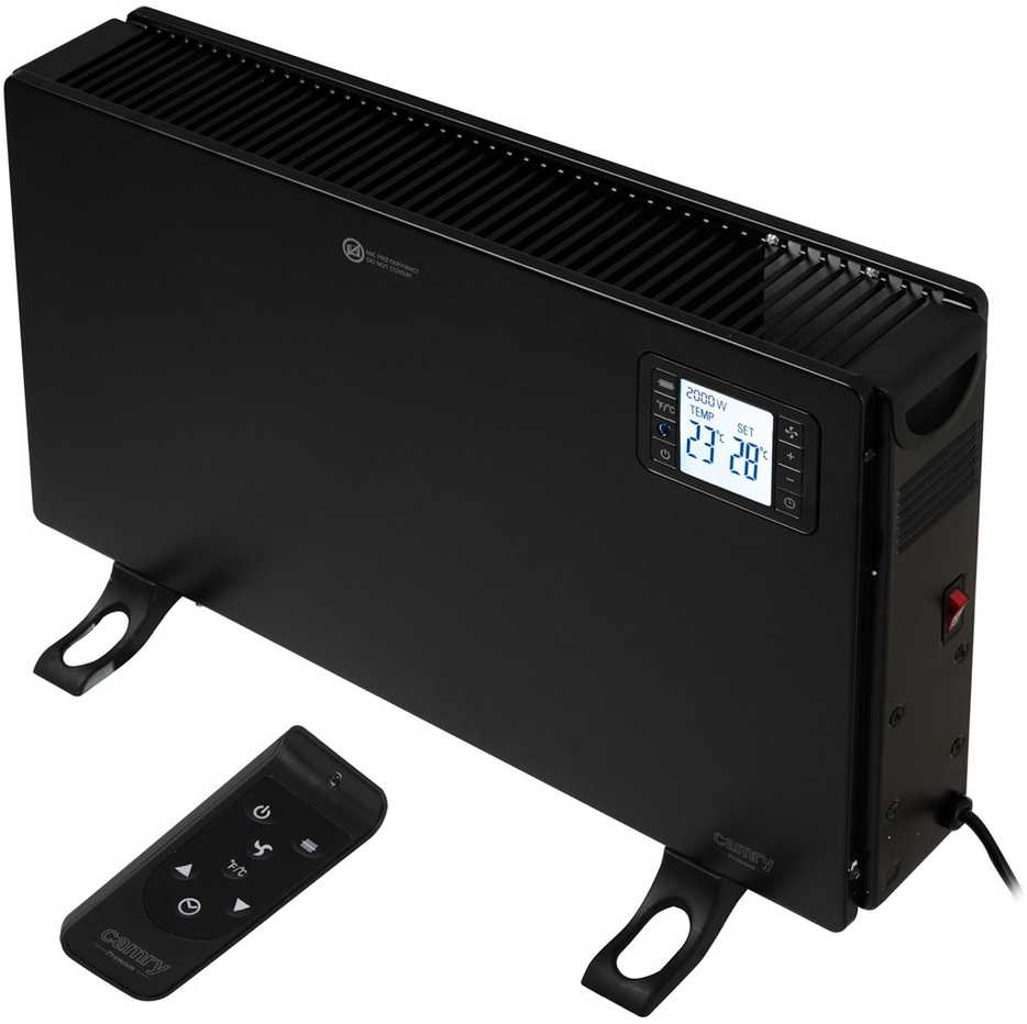 Adler „Camry“ ventiliatorinis šildytuvas su nuotolinio valdymo pultu | CR 7739 | Konvekcinis šildytuvas | 2000 W | Galios lygių skaičius: 3 (750 W / 1250 W / 2000 W) | Juodas