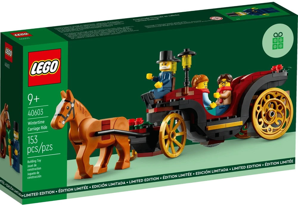 Konstravimo Rinkinys - LEGO Wintertime Carriage Ride, 153 Dalys, 3 Minifigūrėlės 40603
