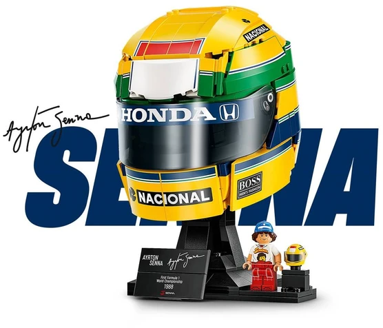 Konstravimo rinkinys - LEGO Editions 43024 Ayrton Senna Helmet, 931 detalė, ekspozicinis modelis, 190 × 130 × 130 mm, 1 minifigūrėlė