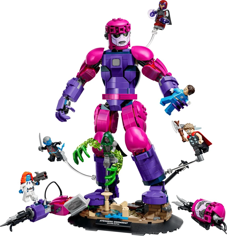 Konstravimo Žaislas - LEGO Marvel 76348 Epic Battle: Avengers: Doomsday 846 Dalys 6 Minifigūrėlės 25 Cm Aukščio
