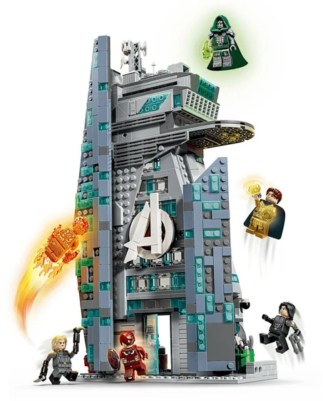 Konstravimo Žaislas - LEGO Marvel 76352 Avengers: Doomsday New Avengers Tower, 954 Dalys, 6 Minifigūrėlės, 34 × 17 × 8 cm