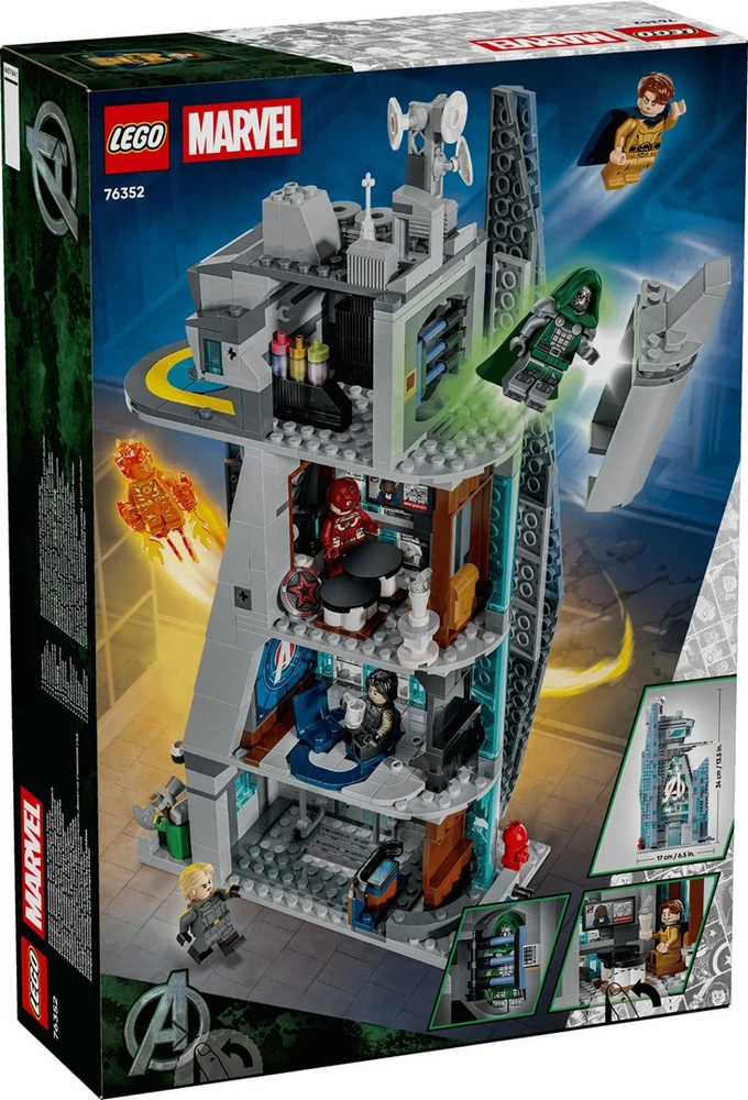 Konstravimo Žaislas - LEGO Marvel 76352 Avengers: Doomsday New Avengers Tower, 954 Dalys, 6 Minifigūrėlės, 34 × 17 × 8 cm