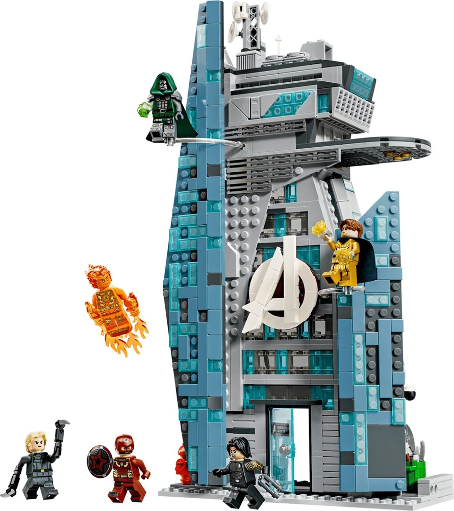 Konstravimo Žaislas - LEGO Marvel 76352 Avengers: Doomsday New Avengers Tower, 954 Dalys, 6 Minifigūrėlės, 34 × 17 × 8 cm