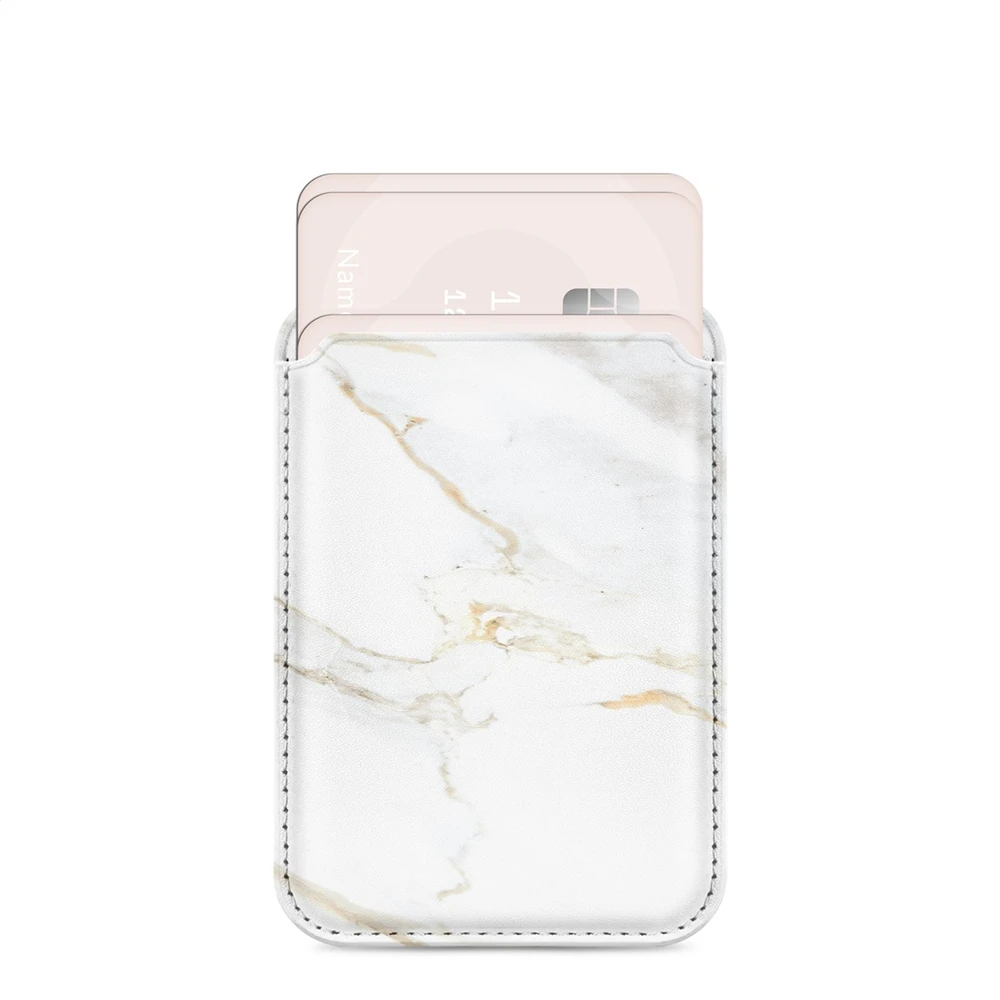 Dėklas MIO Baltas Marble Magsafe Case Compatible Card Holder