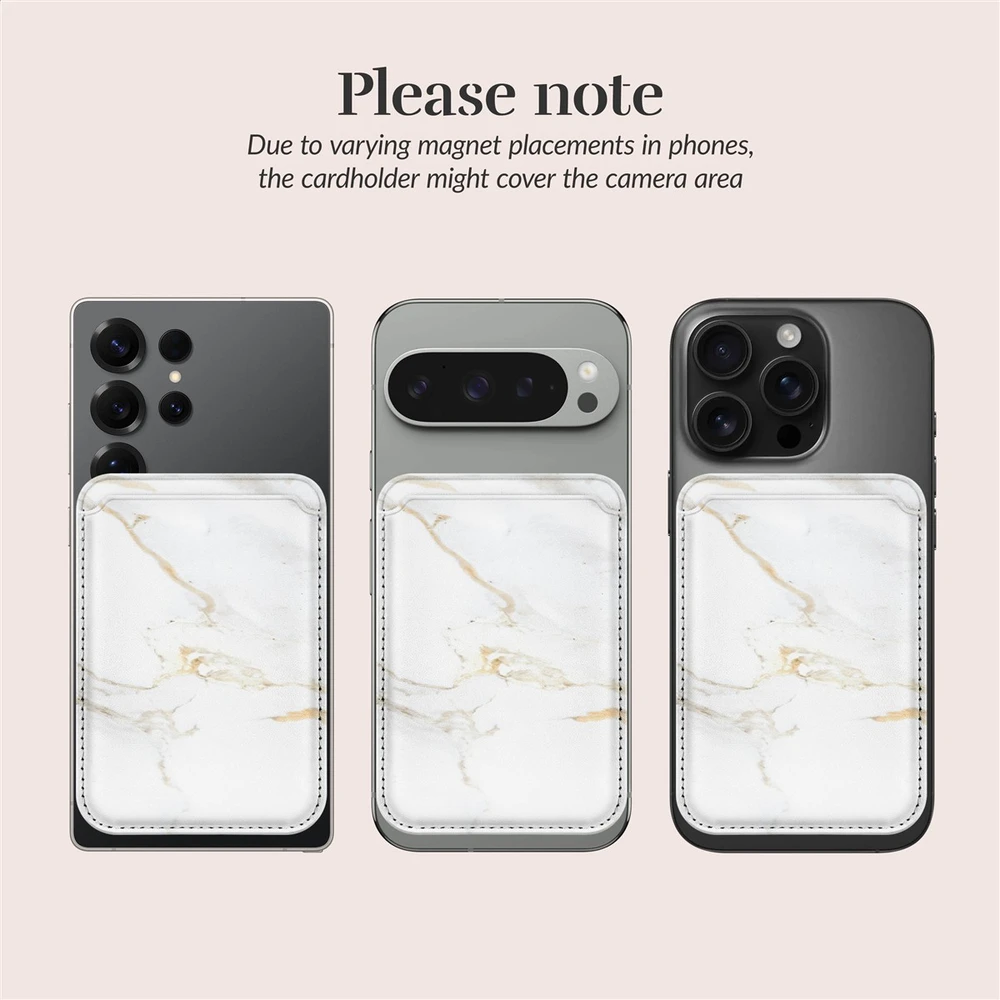 Dėklas MIO Baltas Marble Magsafe Case Compatible Card Holder