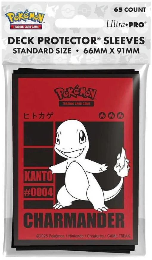 Kortelių dėklas - Ultra PRO Charmander Deck Protector Sleeves (65 kortelių) Raudona