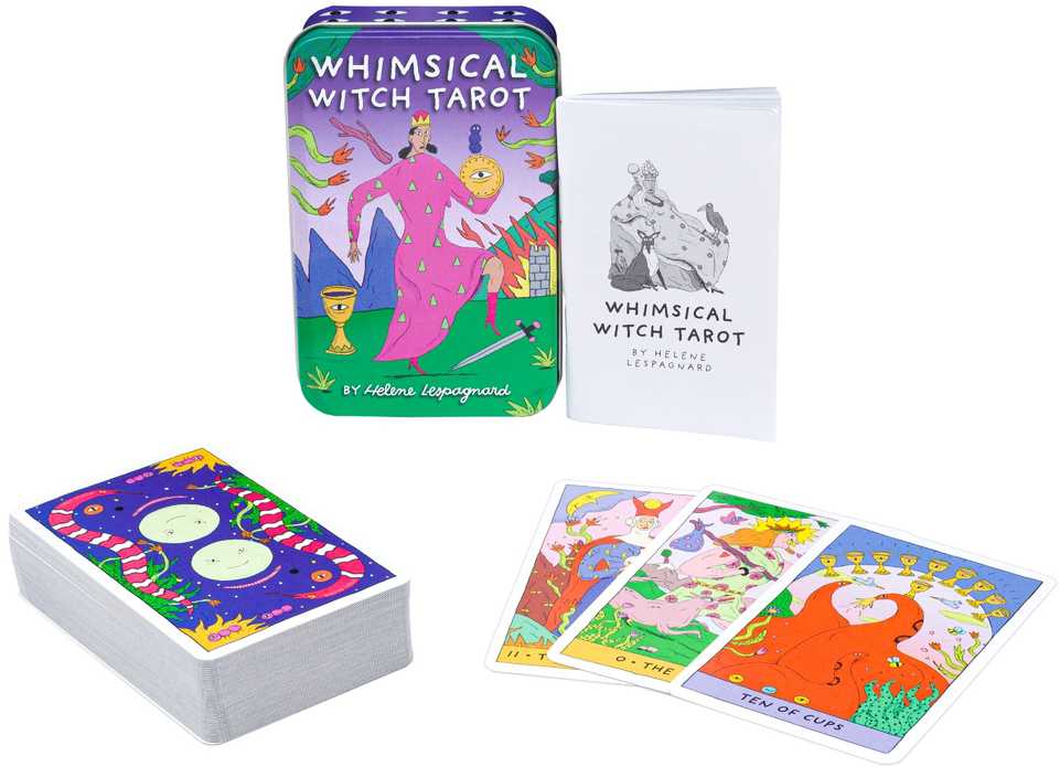 Us Games Systems Whimsical Witch Tarot kortos vaikams ir suaugusiems metalinėje dėžutėje