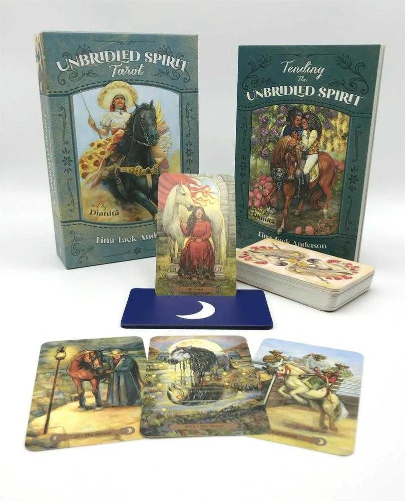 Unbridled Spirit Taro kortos žirgų mylėtojams: 78 kortos, vadovas – Llewellyn