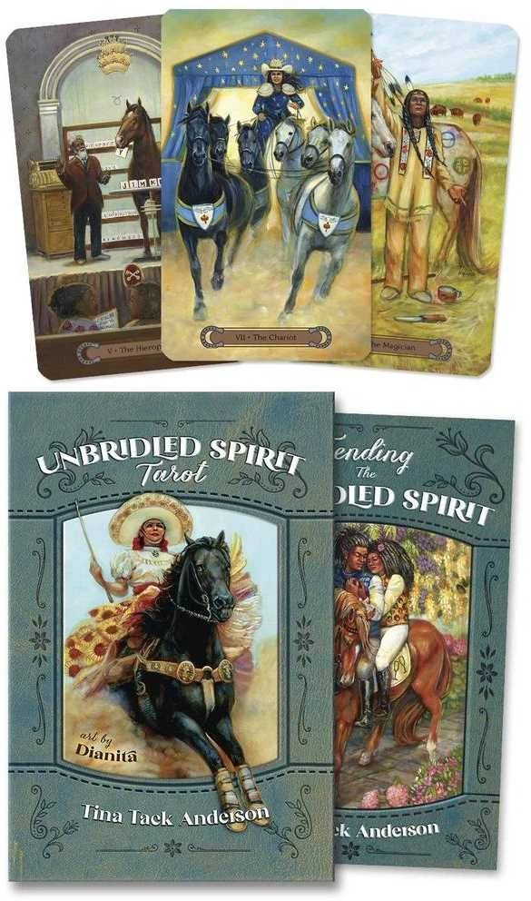Unbridled Spirit Taro kortos žirgų mylėtojams: 78 kortos, vadovas – Llewellyn