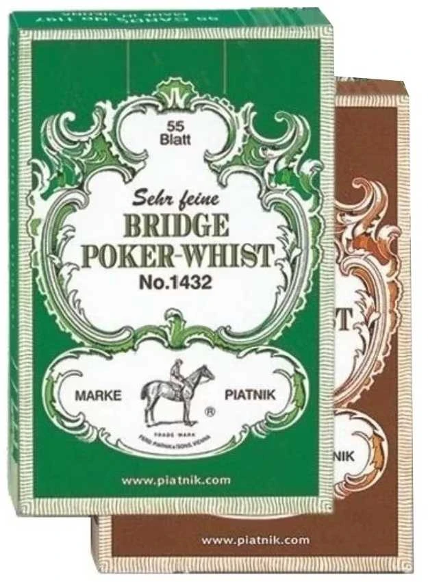 Piatnik Klasikinės kokybiškos žaidimo kortos Bridge Poker Whist