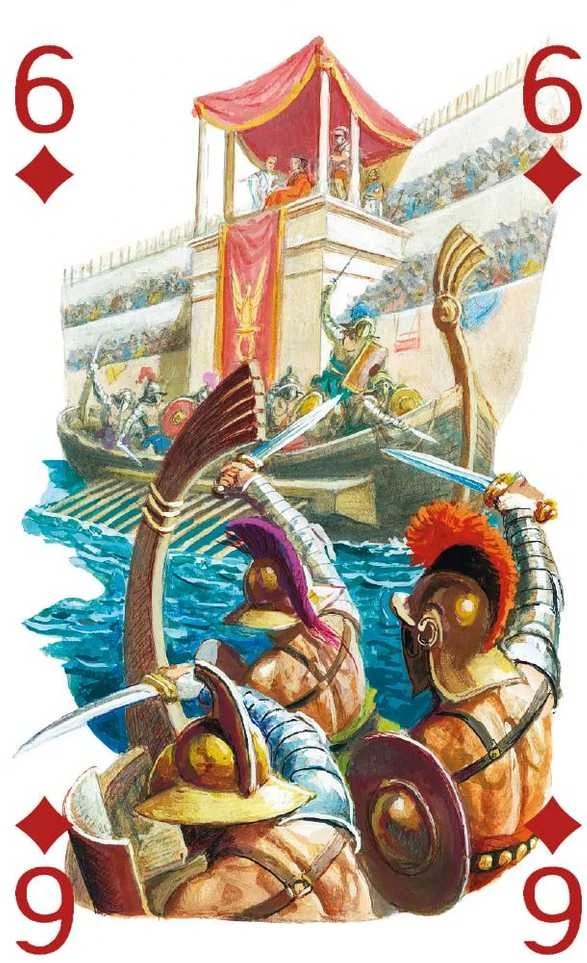 Kortų Žaidimas - Gladiatoriai Lo Scarabeo 54 Kortos 88x58mm Plastiku Padengtos