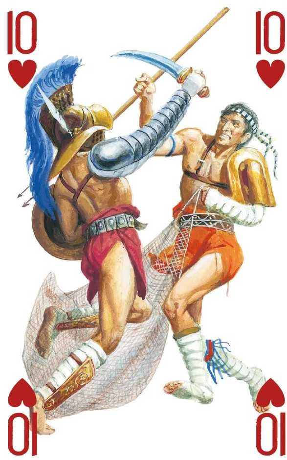 Kortų Žaidimas - Gladiatoriai Lo Scarabeo 54 Kortos 88x58mm Plastiku Padengtos