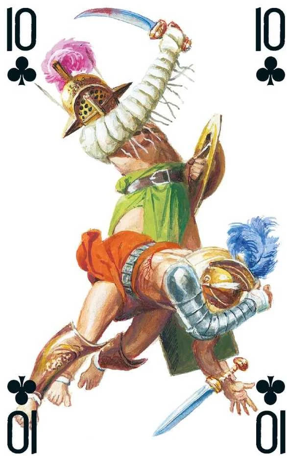 Kortų Žaidimas - Gladiatoriai Lo Scarabeo 54 Kortos 88x58mm Plastiku Padengtos