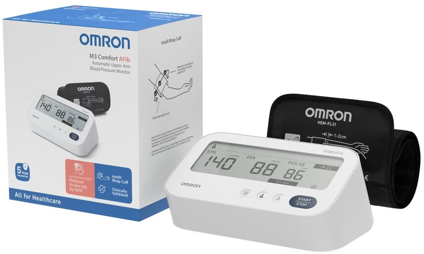 Omron M3 Comfort Afib kraujospūdžio matuoklis