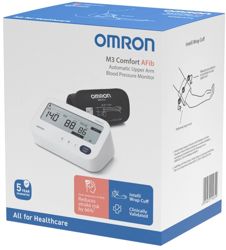 Omron M3 Comfort Afib kraujospūdžio matuoklis