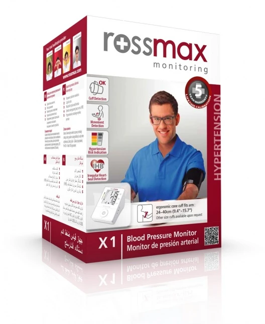 Kraujospūdžio matuoklis Kraujo Spaudimo Matuoklis - Rossmax X1 Automatinis, Nereguliaraus Širdies Plakimo Aptikimas