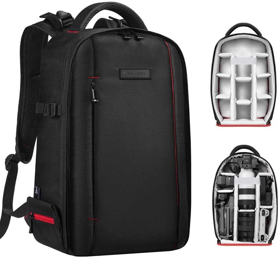 Krepšys fotoaparatui - K&F Concept KF13.151 18L, DSLR, 15" nešiojamam kompiuteriui, juodas
