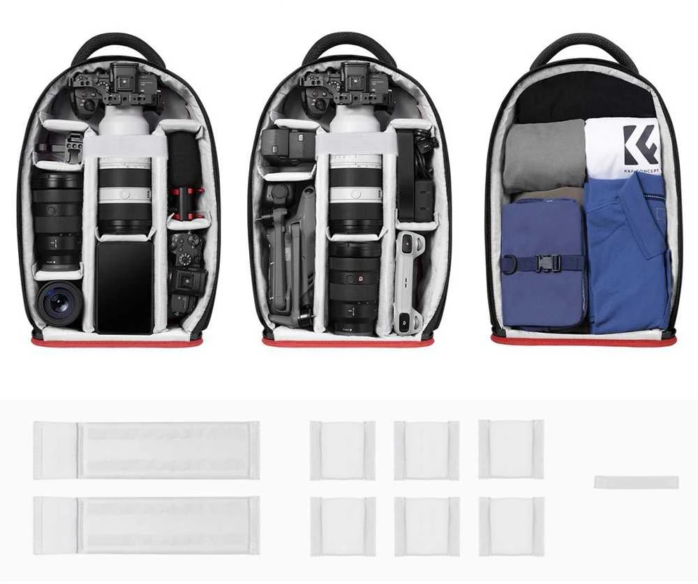 Krepšys fotoaparatui - K&F Concept KF13.151 18L, DSLR, 15" nešiojamam kompiuteriui, juodas