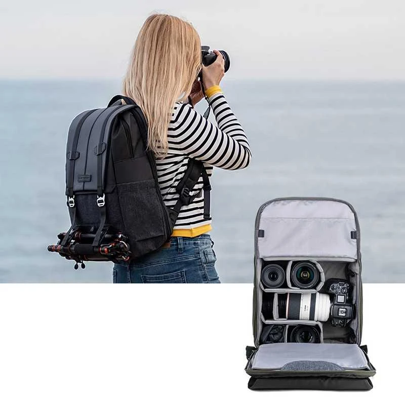 Krepšys - K&F Concept BETA 20L, Nešiojamojo kompiuterio kišenė 15.6", Pilkas