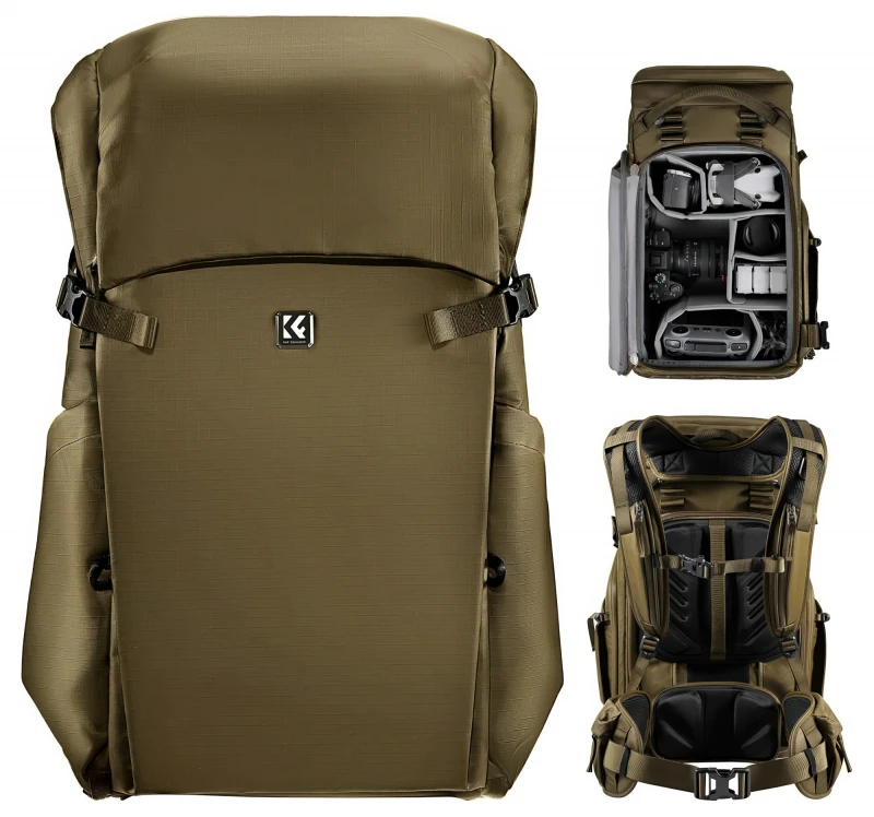 Krepšys - K&F Concept Star Wander 04 30L su nešiojamojo kompiuterio kišene Khaki