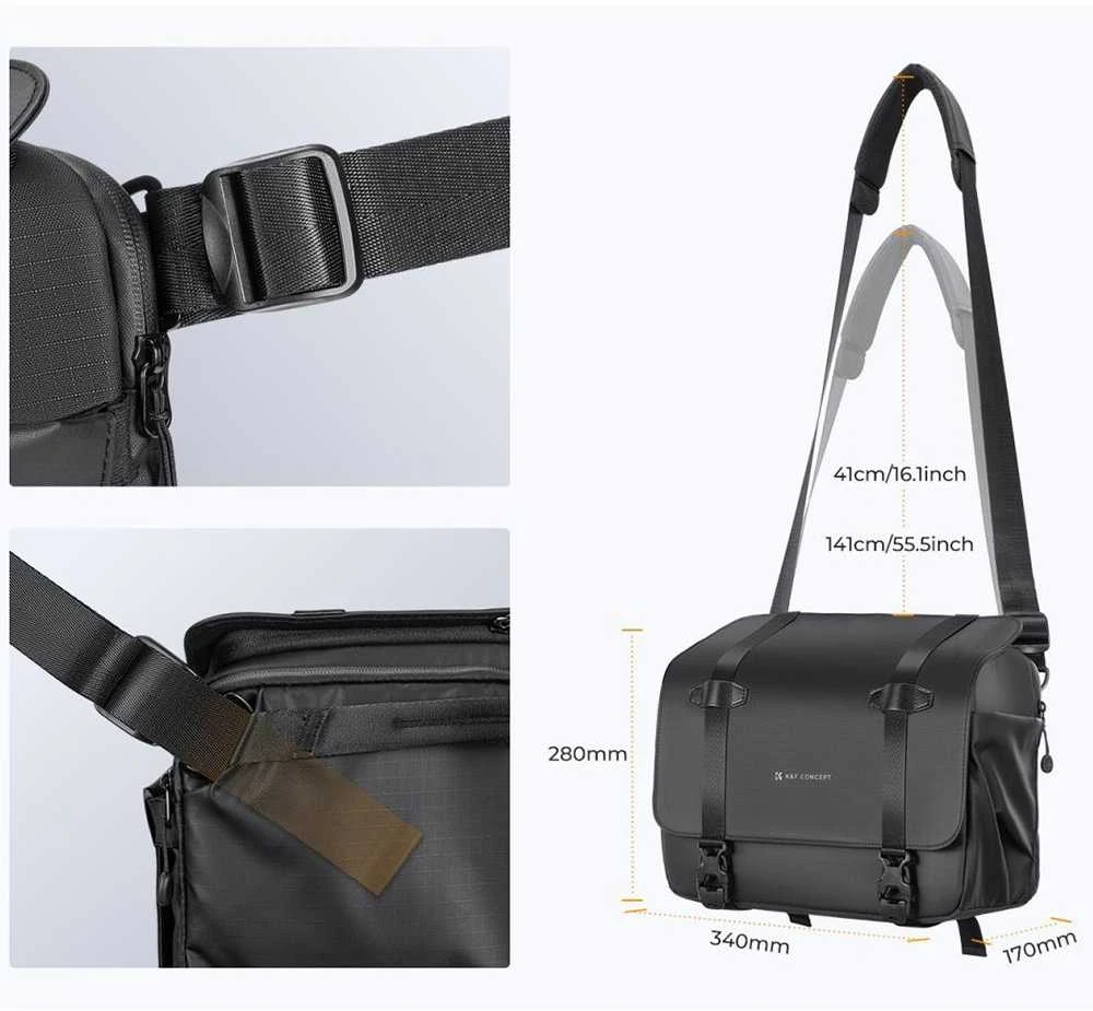 Krepšys - K&F Concept Urban Wander 10L Kuprinė, Atspari Vandeniui, Juoda