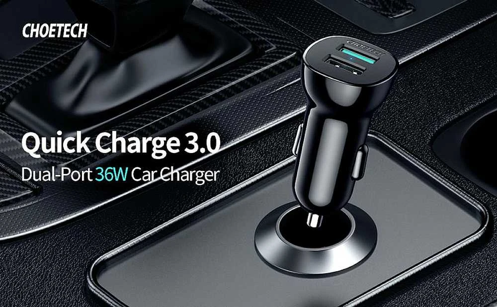 Kroviklis CHOETECH 2xUSB A, 36W, QC3.0