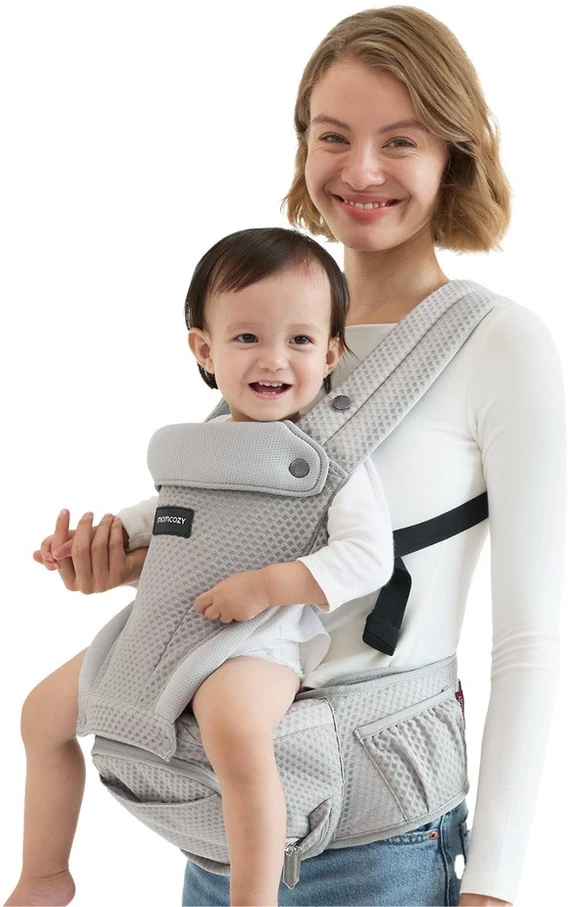 Kūdikio nešioklė - Momcozy Air Mesh juosmens sėdynė pilka 5–36 mėn. 20 kg 800g