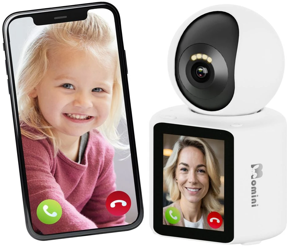 Kūdikio Vaizdo Stebėjimo Kamera - Momini CommuniCare Dvipusio Ryšio 1080p 2,8 Colio Pasukama Ir Pakreipiama Kamera Su Naktiniu Matymu