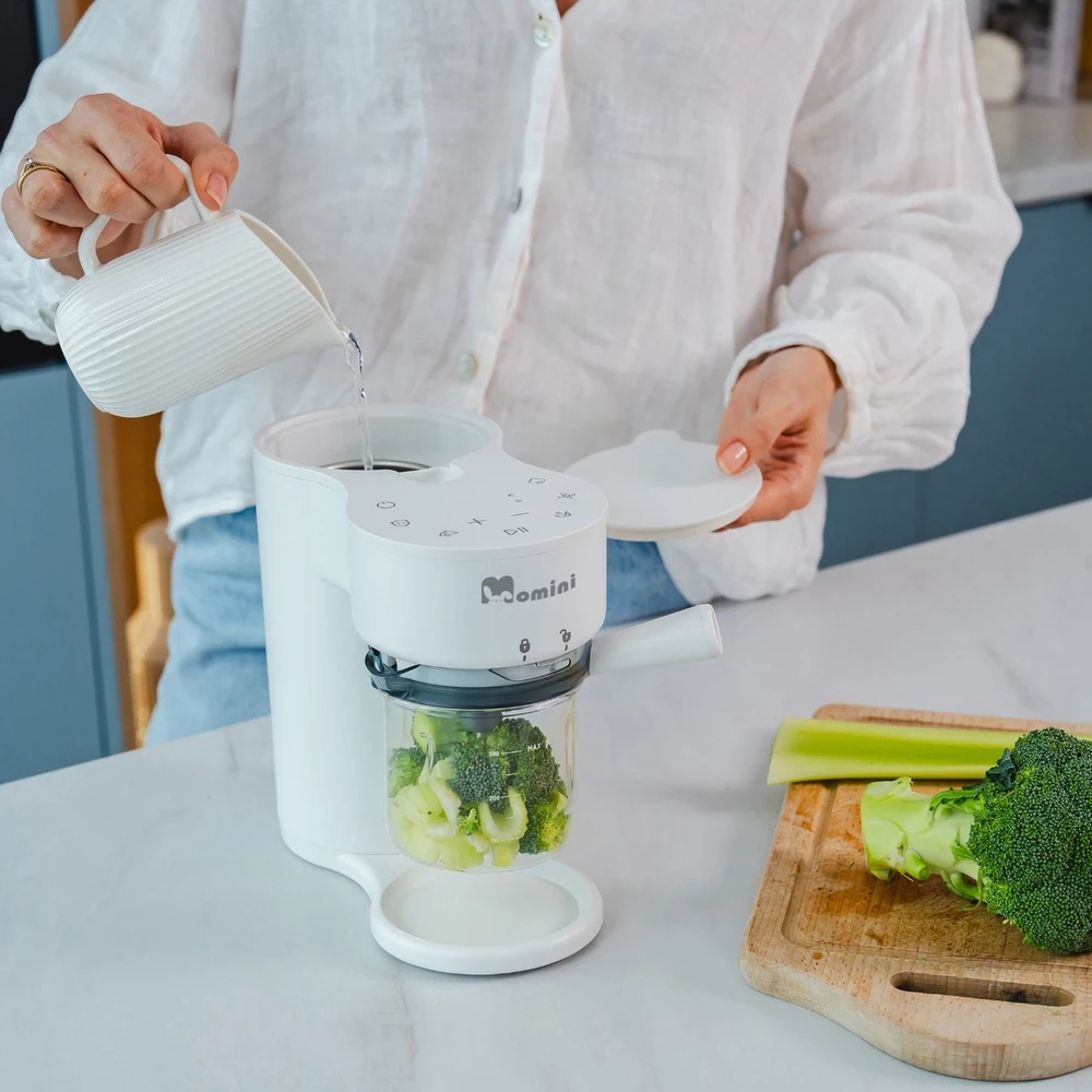 Kūdikių Maisto Gaminimo Aparatas - Momini YummyMaker 5-in-1 300 ml Stiklinis Dubuo