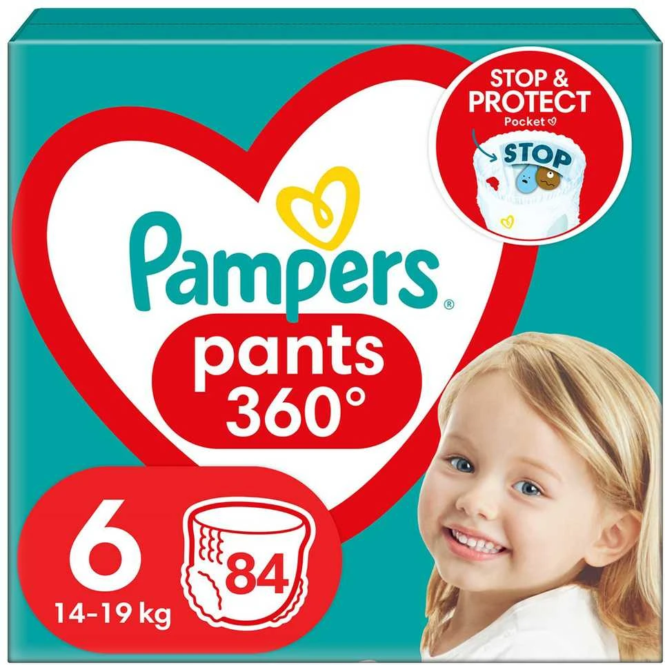 Sauskelnės - kelnaitės Pampers Pants 6 Dydis, 15kg+, 84vnt.