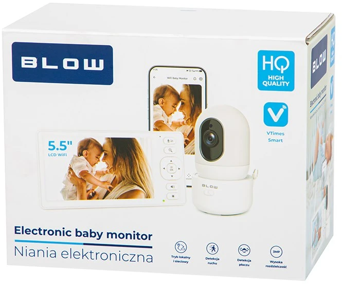 Kūdikių Stebėjimo Įrenginys - BLOW 5,5" LCD Wi‑Fi Monitorius Su Naktiniu Režimu